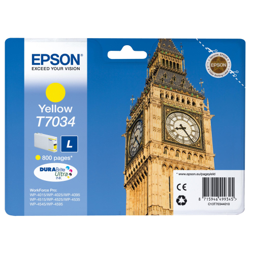 EPSON T7034 CARTUCCIA INKJET GIALLO PER WP4015 WP4025 WP4095 WP4515 WP4525 WP4535 WP4545 WP4595